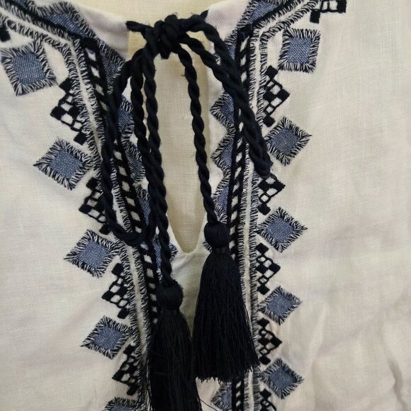 J. Jill Love Linen 100% Linen Embroidered White Tunic Top Size Lp - Picture 7 of 11